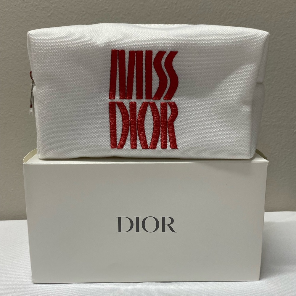 Miss Dior White and Red Trousse Pouch